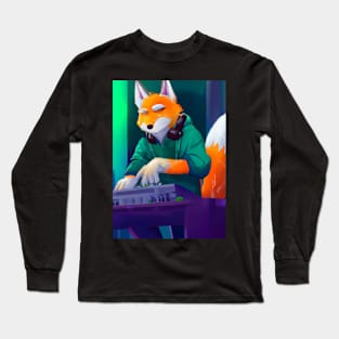 Fox at the DJ booth Long Sleeve T-Shirt